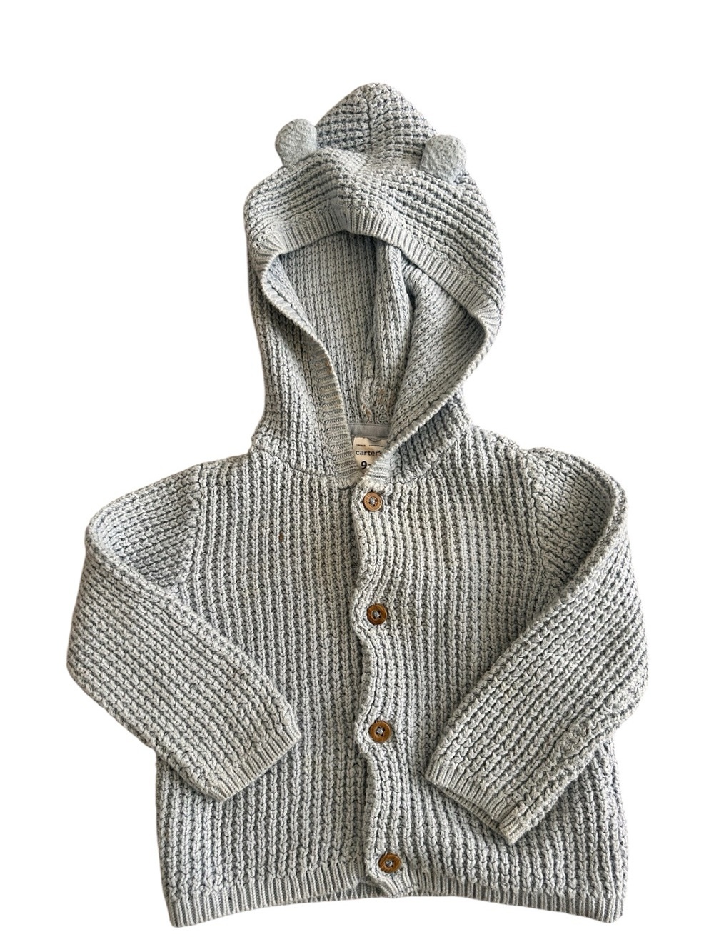 Carter’s Baby Boy 9 Months Blue Hooded Cardigan Sweater